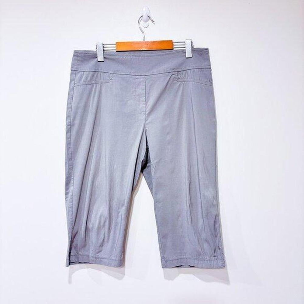 EMOTIONS Gray Pull On Stretch Capri Cropped Pants Size 14